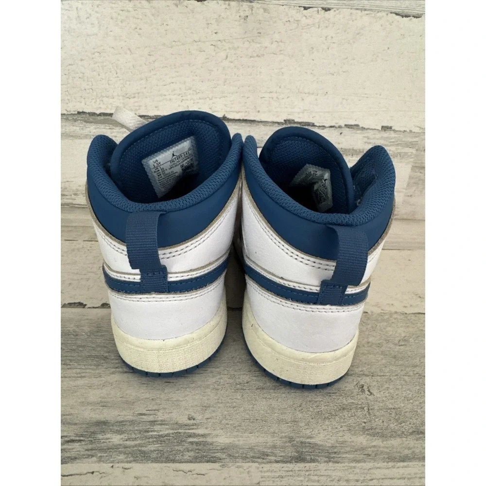 Nike Air Jordan 1 Mid SE PS Athletic Shoes Industrial Blue (FN7493-141) Size 1.5